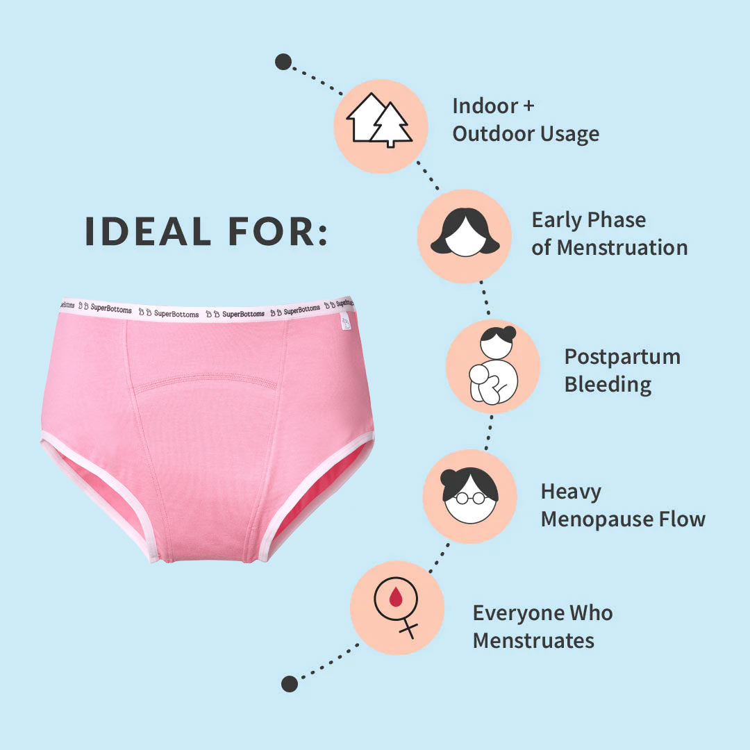 MaxAbsorb Period Underwear (Pink) With Printed Elastic