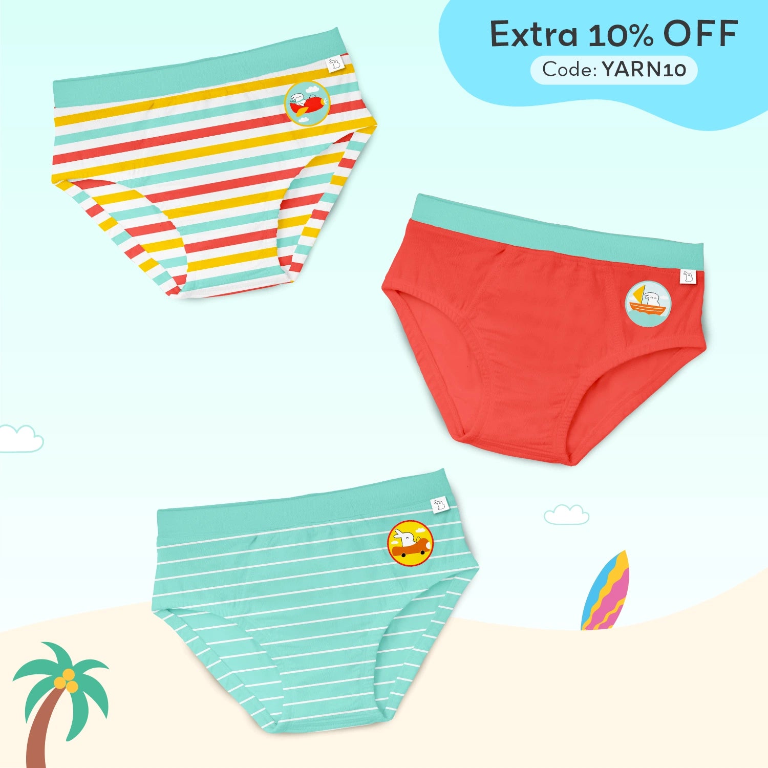 Pack of 3 Boys Brief - Cloudloom Collection