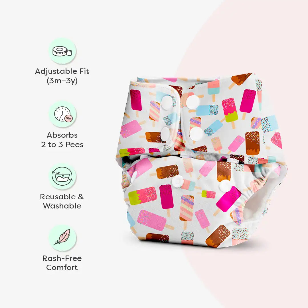 Simple Diaper BASIC Cloth Diaper 2 Pack + 2 Diaper Changing Pads