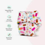 BASIC Cloth Diaper (Icecream) + Changing Mat (M) Peppy Pink
