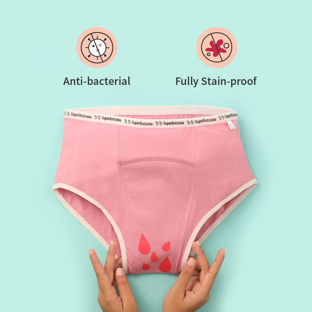 Period Underwear Pack of 5 (Pink) With Printed Elastic