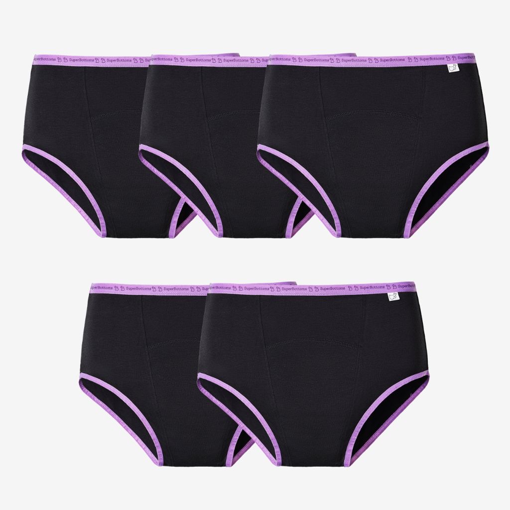 MaxAbsorb Period Underwear 5 Pack (Black) - SuperBottoms