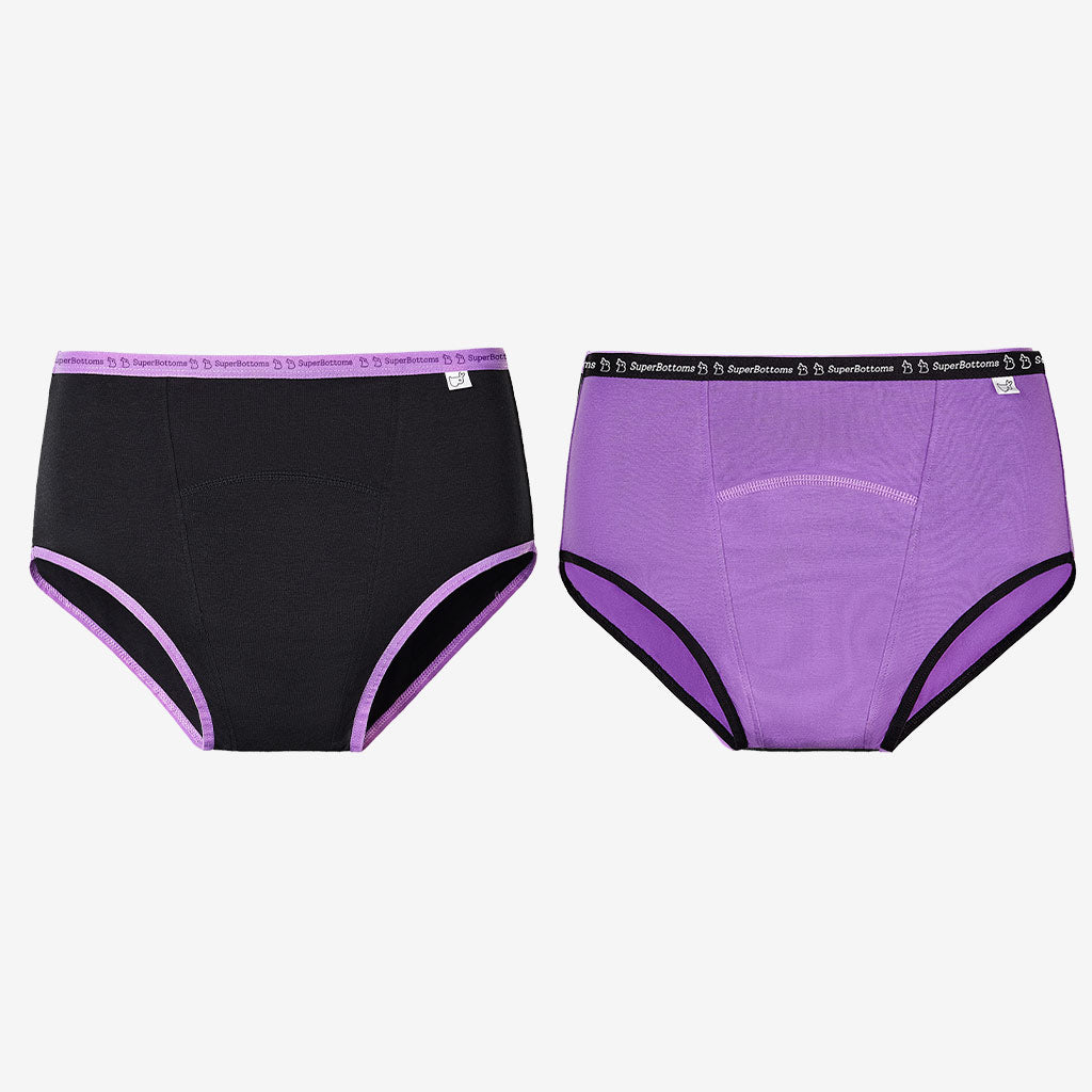 SuperBottoms MaxAbsorb Period Underwear Pack of 3 (2 Lilac and 1 Pink)+  Free Waterproof Travel Bag,Size - XL, Pack of 4 : : Health &  Personal Care