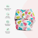 Pack of 3 BASIC Diaper, New & Improved with EasySnap & Quick Dry UltraThin Pad - (3 Shell + 3 Pads) - No Print Choice