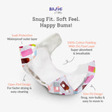 BASIC Cloth Diaper (Icecream) + Changing Mat (M) Peppy Pink