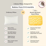 Mustard Seed Pillow with 2 Muslin Pillow Covers - Lazy Daisy & Dreamy Shells
