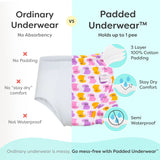Choose Size & Print for 3 Pack Padded Underwear