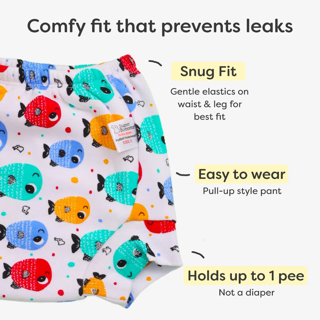 SuperBottoms Padded Underwear For Growing Babies/Toddlers | With 3 Layers  Of Cotton Padding & Super DryFeel Layer | Pull-Up Style s For Potty  Training