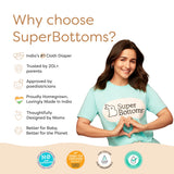 UNO Luxe Cloth Diaper & Soaker Set (Dry Feel Pad + Booster) - Peachy Doodles