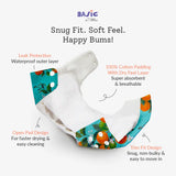 Peaches - BASIC Cloth Diaper, New & Improved with EasySnap & Quick Dry UltraThin Pad