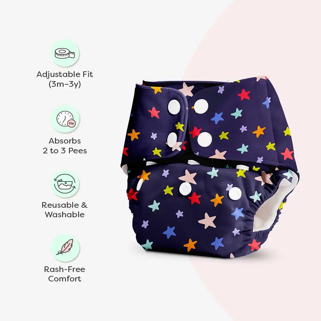 BASIC Cloth Diaper (Bluestar) + Changing Mat (S) Breezy Blue