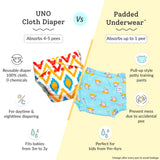 UNO Regular Cloth Diaper with only Dry Feel Pad (No Booster) - Little Footballer