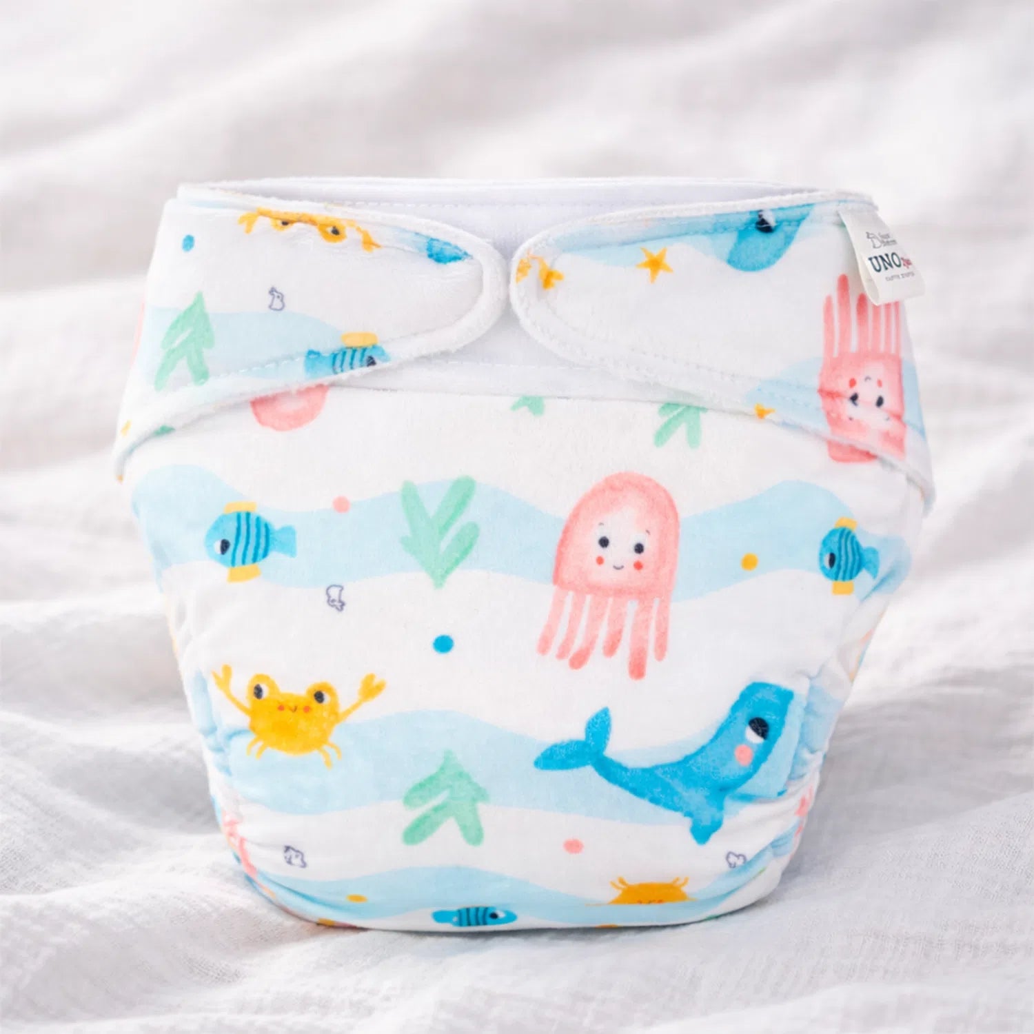 UNO Luxe Cloth Diaper (Bubble Buddies) with DryFeel Magic Pad & Booster Pad