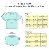 Short Sleeve Top & Shorts Set - Tie-Dye Blue - 1-2 years