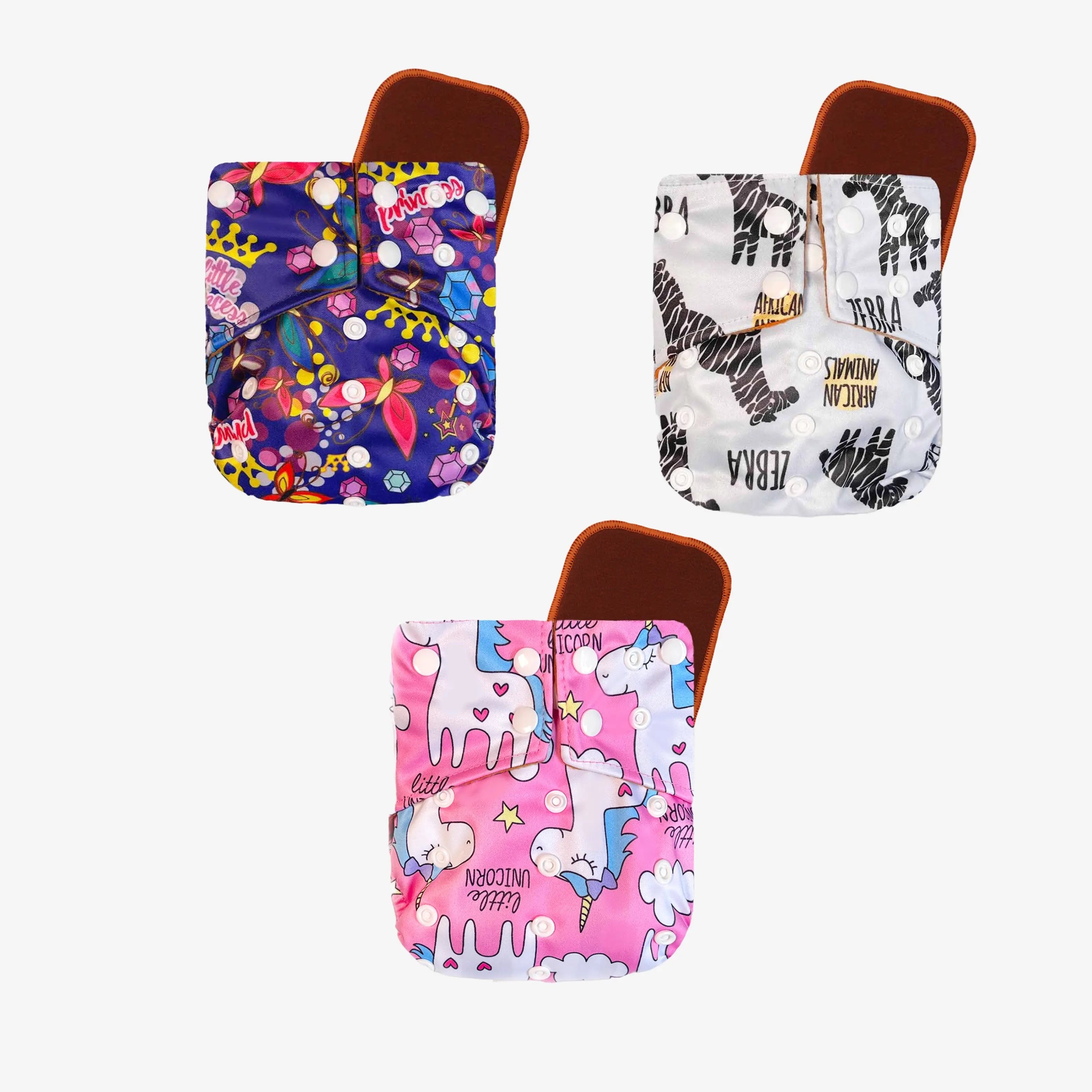 Baby Pure Needs Diaper Pack of 3 - Assorted (Prints/Design May Vary)
