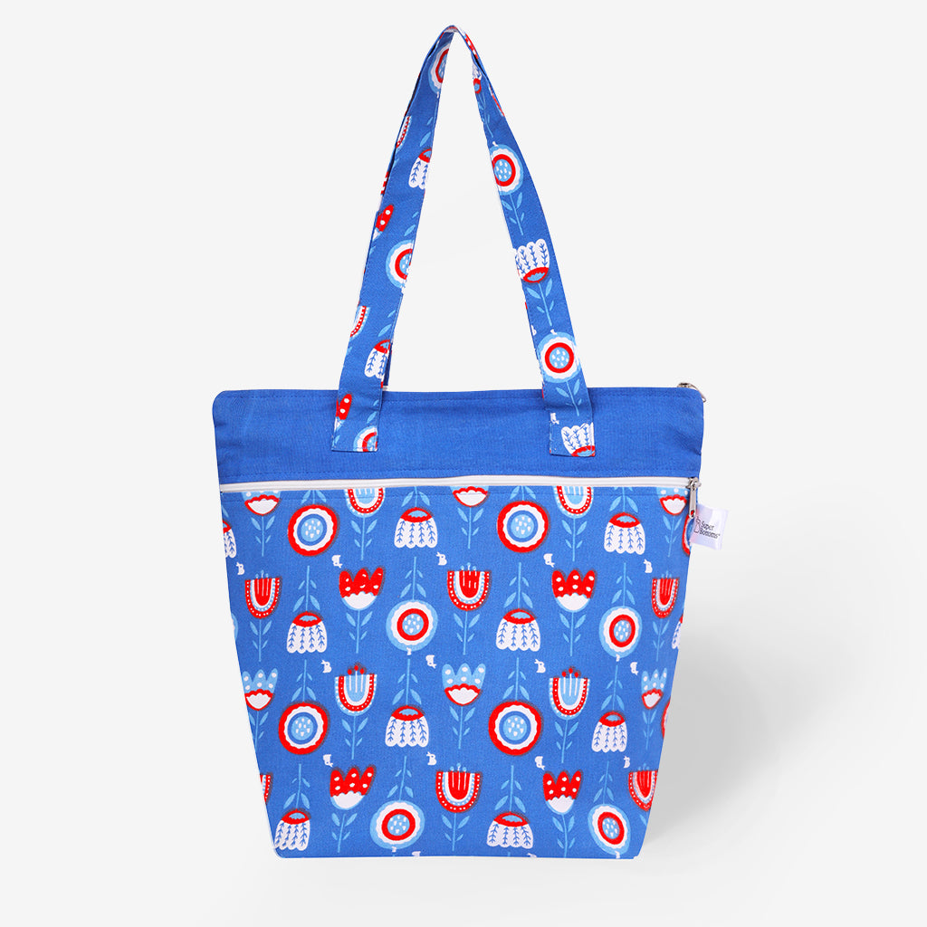 Multipurpose Canvas Tote (Blue Floral)