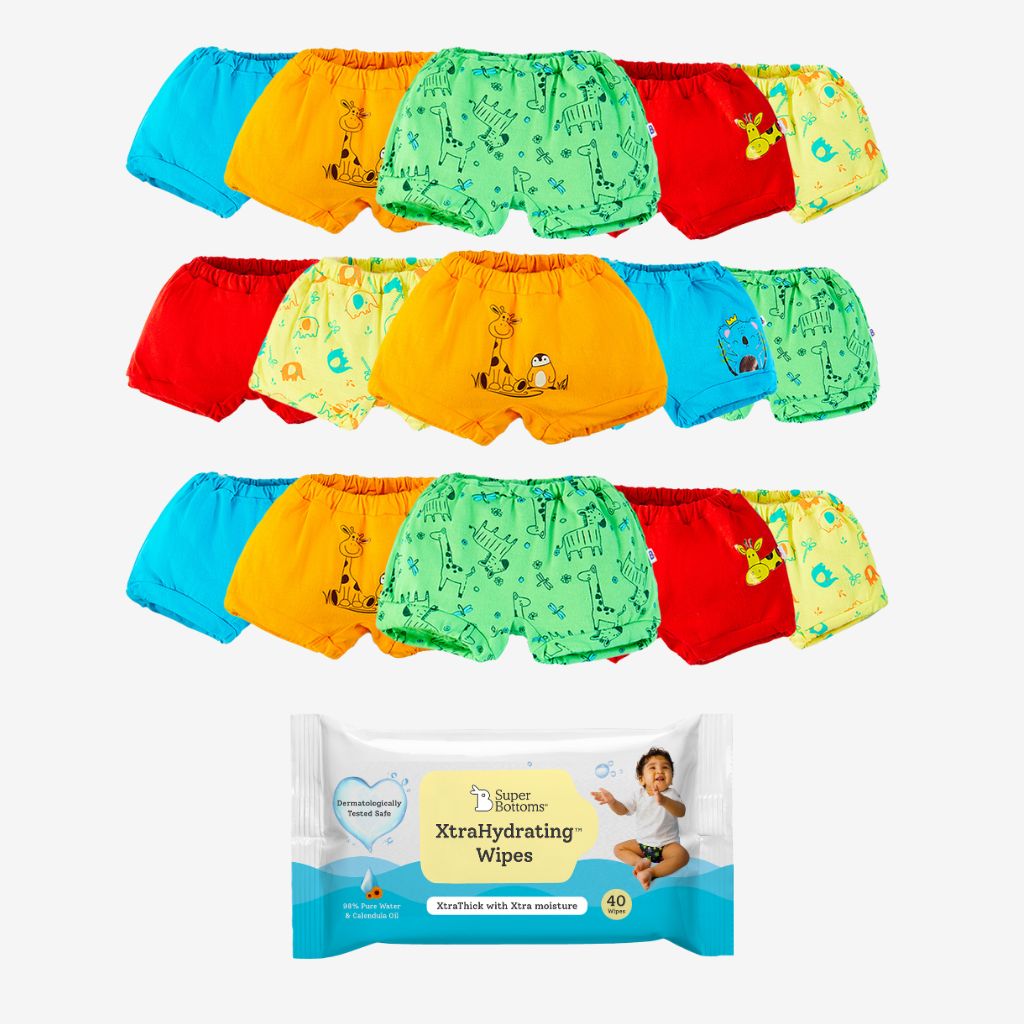 Superbottoms BASIC Underwear Briefs 100% Pure Cotton Breathable & Super  Soft, Size - 12-18 Months - Buy Baby Care Products in India