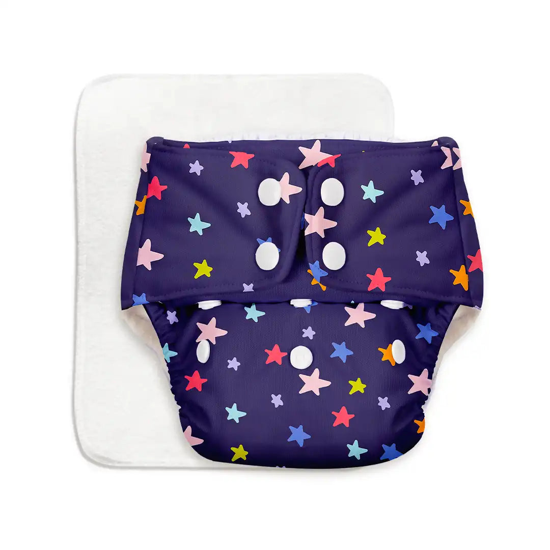 BASIC Cloth Diaper (Bluestar) with EasySnap Quick Dry Pad