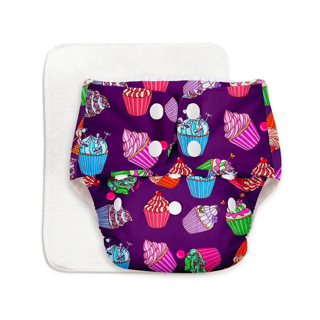 BASIC Cloth Diaper (Cupcake) with EasySnap Quick Dry Pad