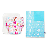 BASIC Cloth Diaper (Icecream) + Changing Mat (M) Peppy Pink