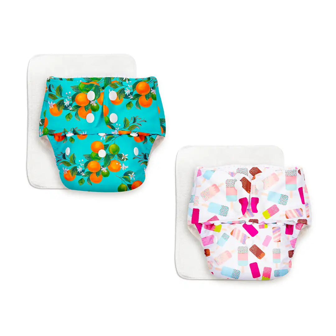 Simple Diaper BASIC Cloth Diaper 2 Pack + 2 Diaper Changing Pads