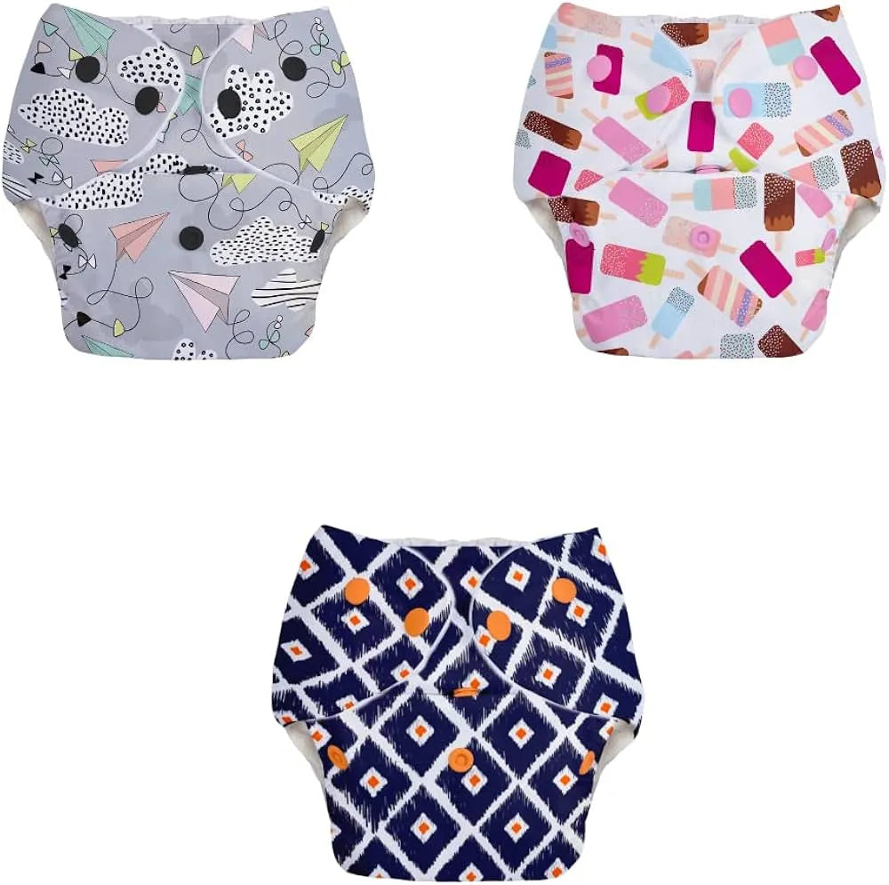 Pack of 3 BASIC Diaper (Outer Shells Only) No Print Choice
