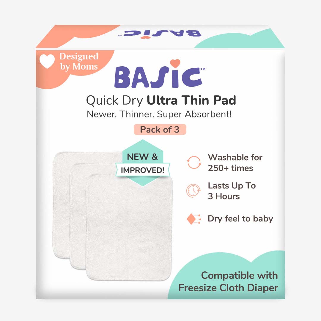 BASIC Diaper Changing Ultra Thin Pads Pack of 3