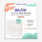 BASIC Diaper Changing Ultra Thin Pads Pack of 3