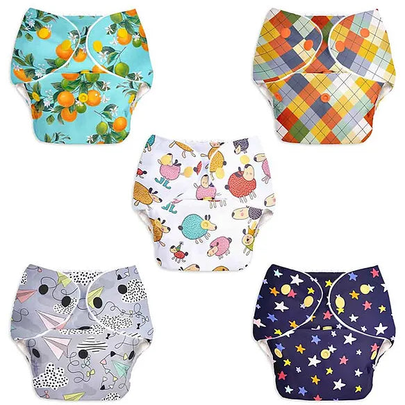 Basic Diaper Shells Pack of 5 - Assorted (No Print Choice)