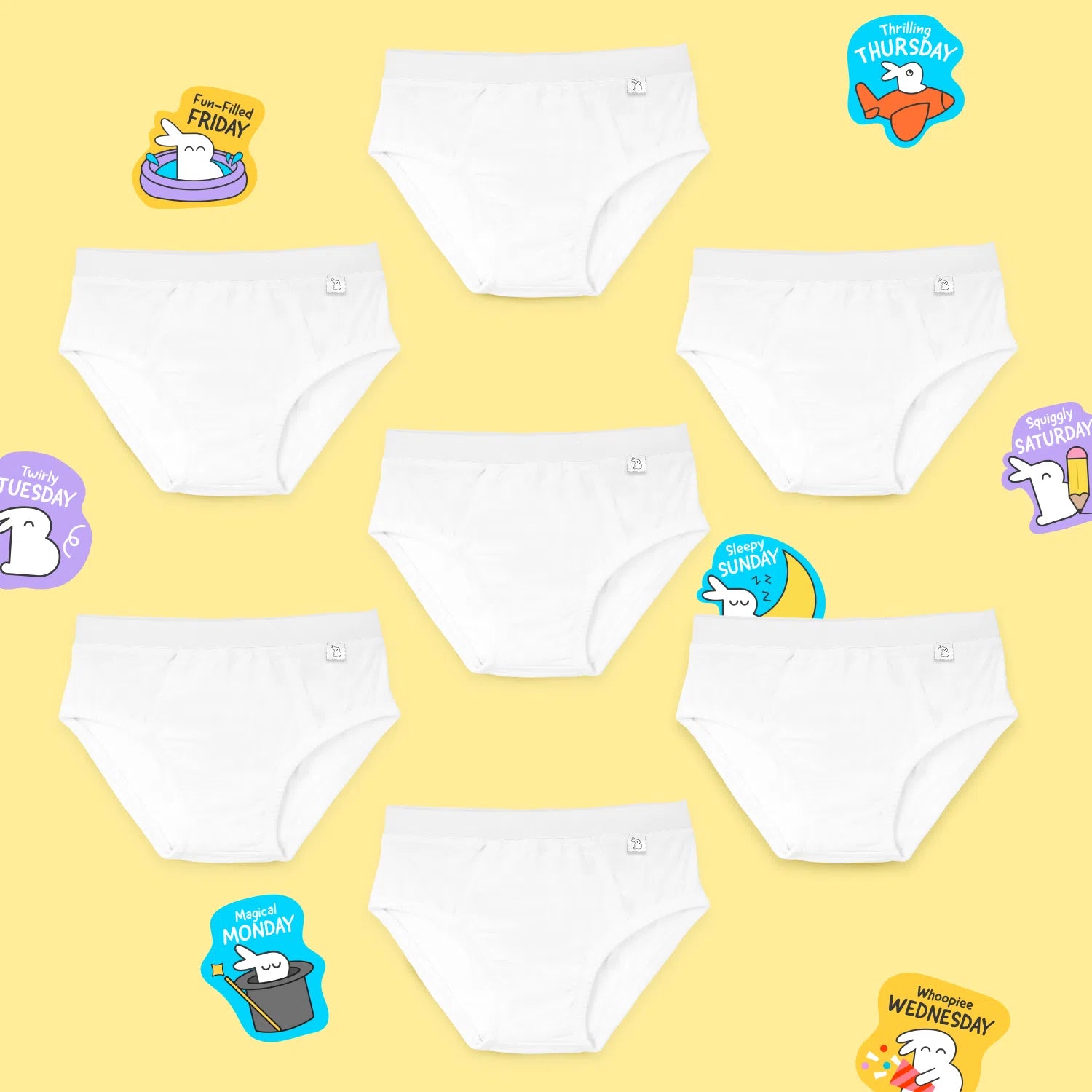 SuperSoft Boy Briefs with Stickers Fun Meets Comfort (Pack of 7)