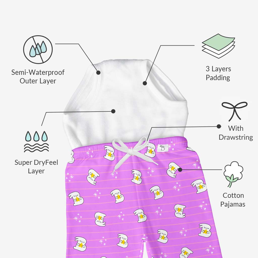SuperBottoms Potty Training Pajama (Bummy Star) with Drawstring