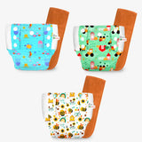 UNO Cloth Diaper Pants Pack of 3 (Buzzy Beas, Farmy Bummy, Ocean Bliss)