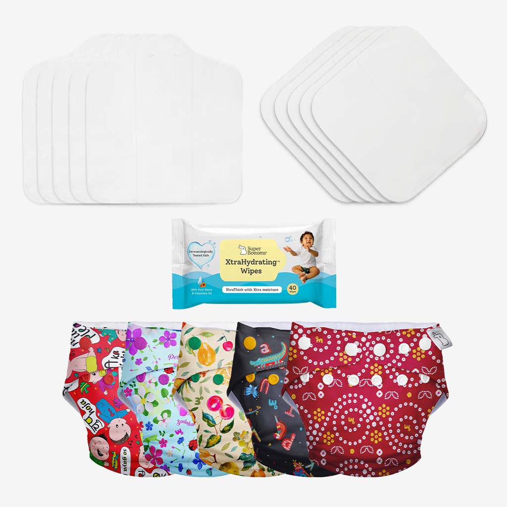 superbottoms 6 Padded Underwear + Xtrahydrating Wipes-40 Pack, 3X Thicker  Premium Wet Wipes, 98% Pure Water, Potty Training Pants, 3-Layers Of  Padding&Superdryfeel Layer
