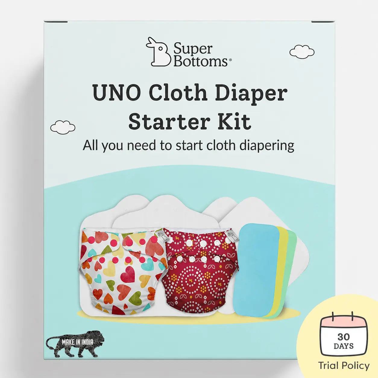 UNO Cloth Diaper Starter Kit with 2 Freesize UNO