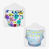 Pack of 2 UNO Regular Cloth Diaper + 2 Dry Feel Magic Pads