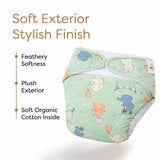 UNO Luxe Cloth Diaper (Ellie’s Circus) with DryFeel Magic Pad & Booster pad