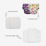 2 Freesize UNO Cloth Diaper + 2 Booster Pads