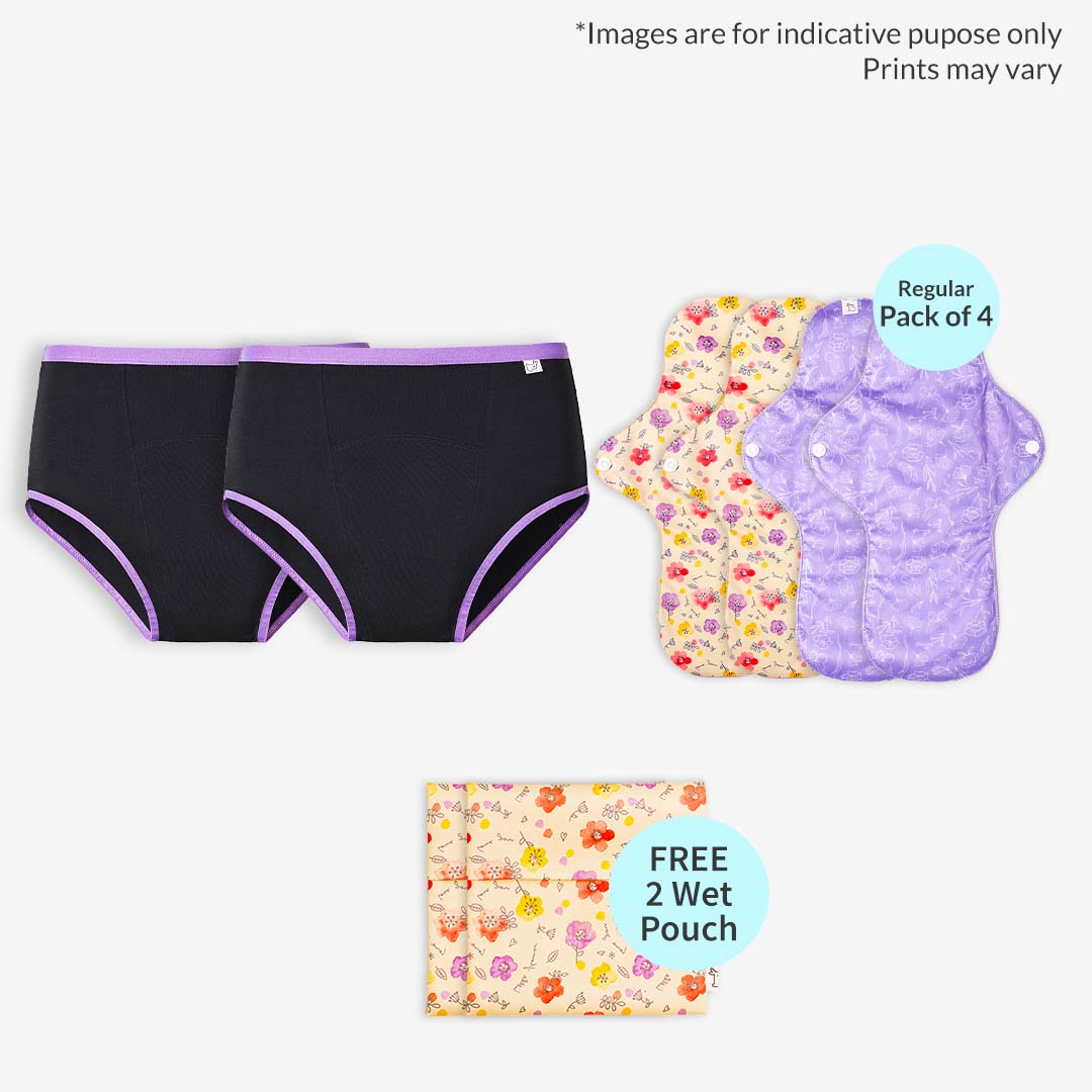 girls washable reusable menstrual panties underwear