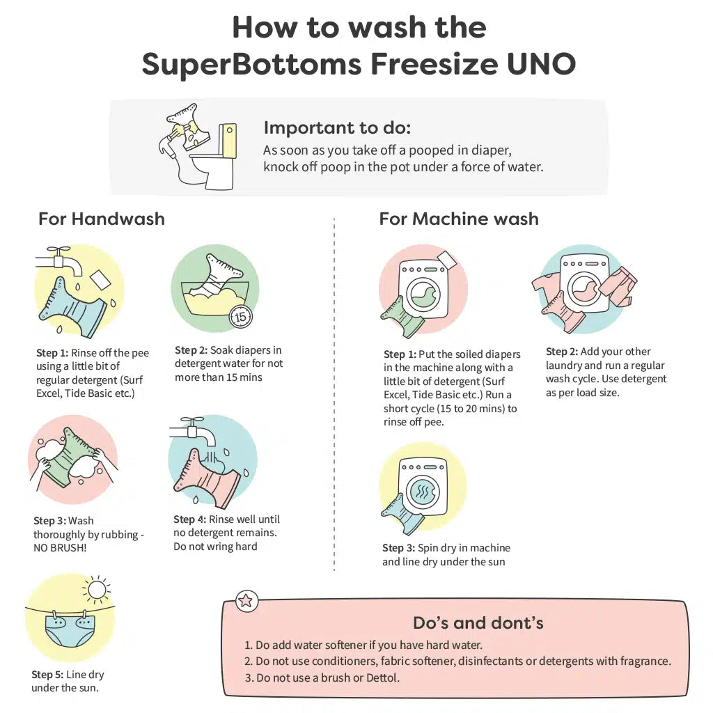 How to wash Freesize UNO Cloth Diaper