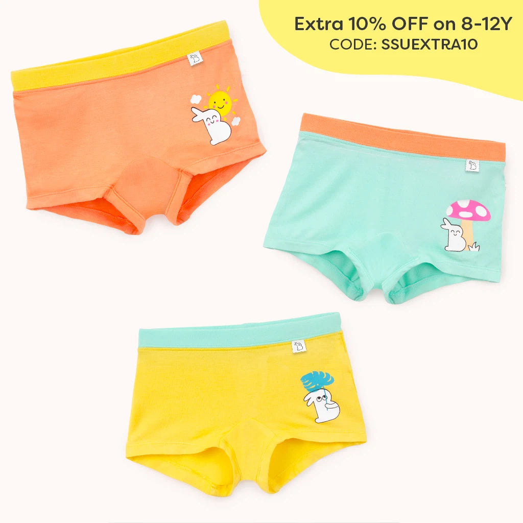 Girl Boyshorts-Eco Wonders 3 Pack