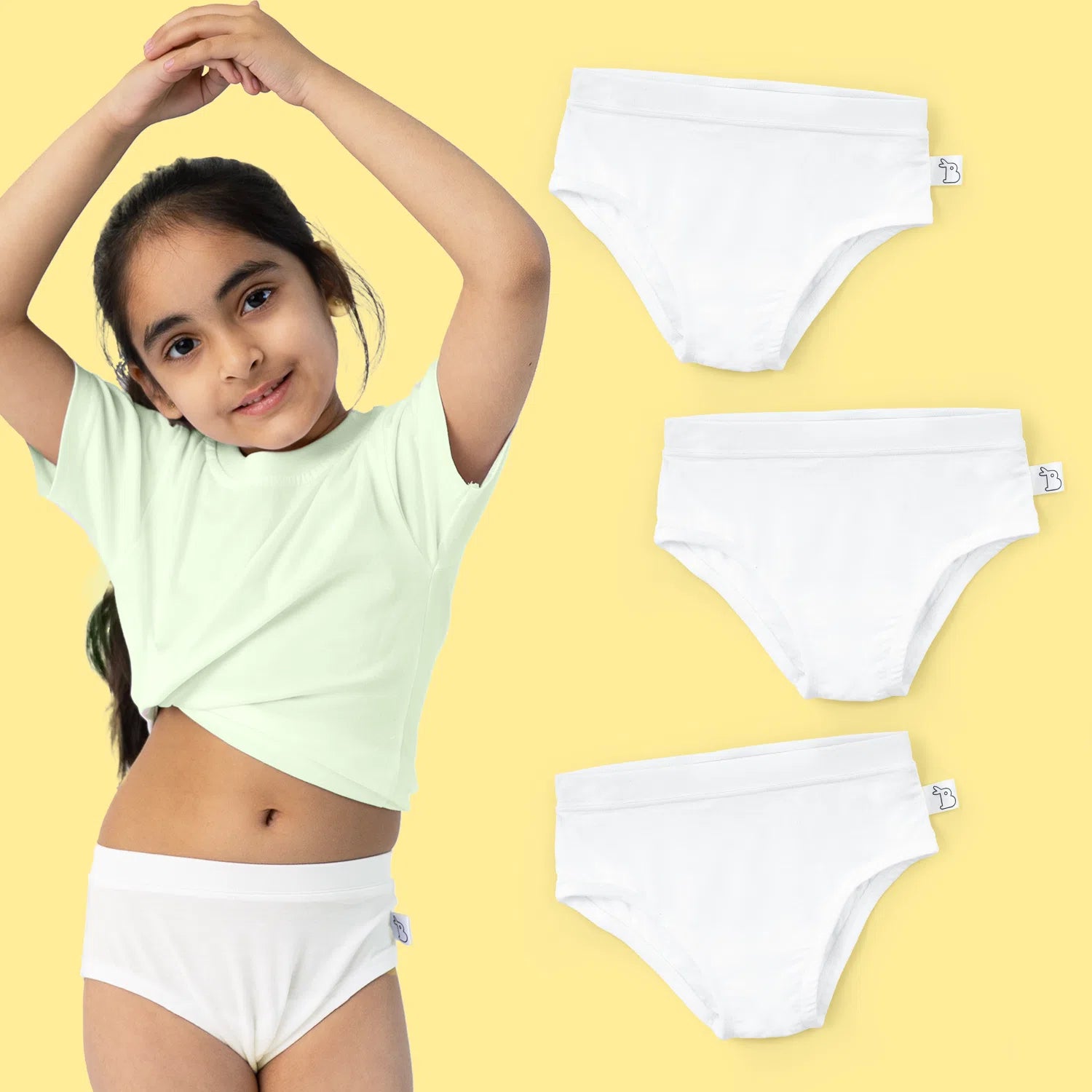 SuperSoft Girl Briefs with Stickers Fun Meets Comfort (Pack of 3)