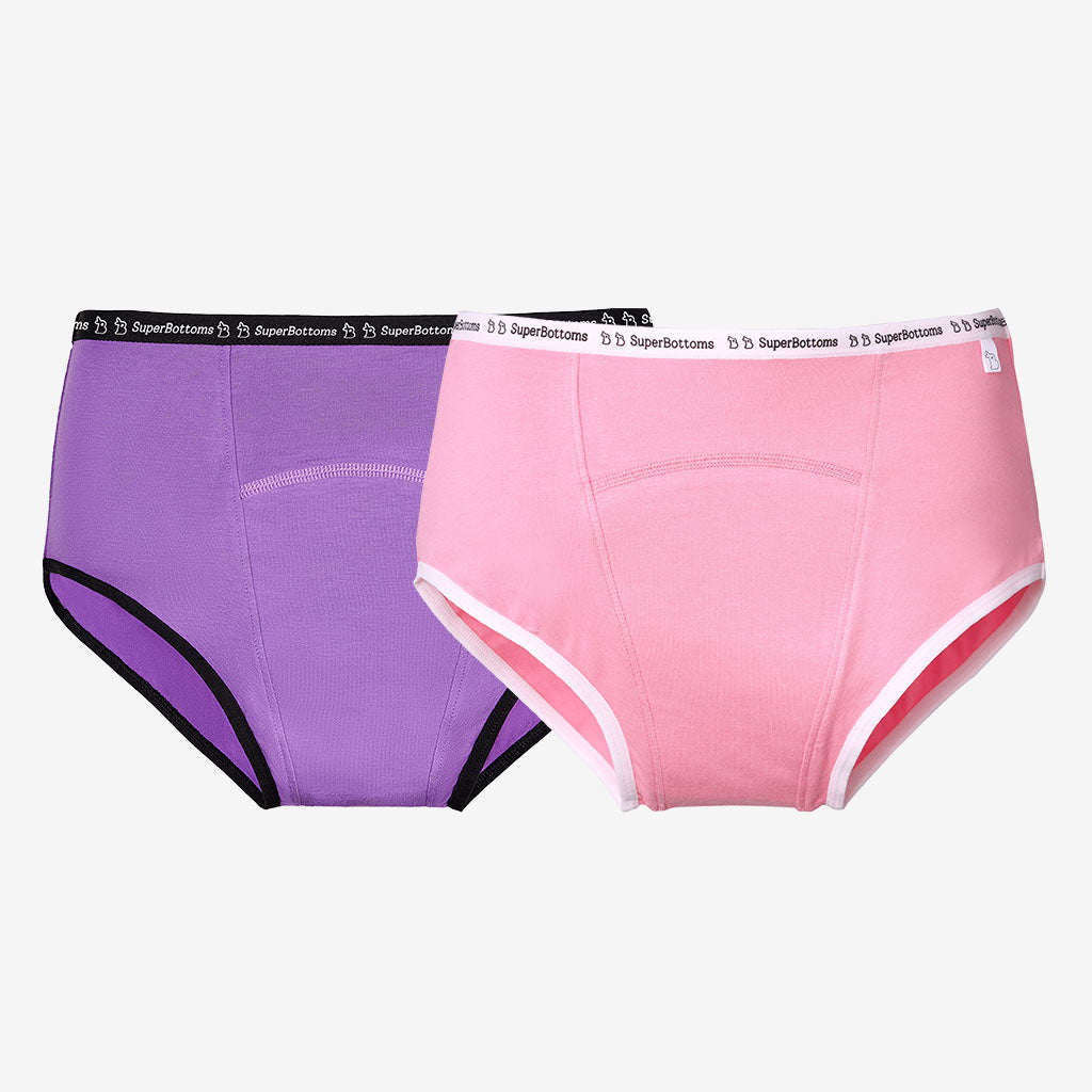 Period Underwear Pack of 2 (Lilac, Pink) - SuperBottoms