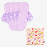 Flow Lock Cloth Pads (Pack of 4 with Pouch)