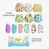12 Pack DryFeel Langot + FREE Wipes - 40 Pack