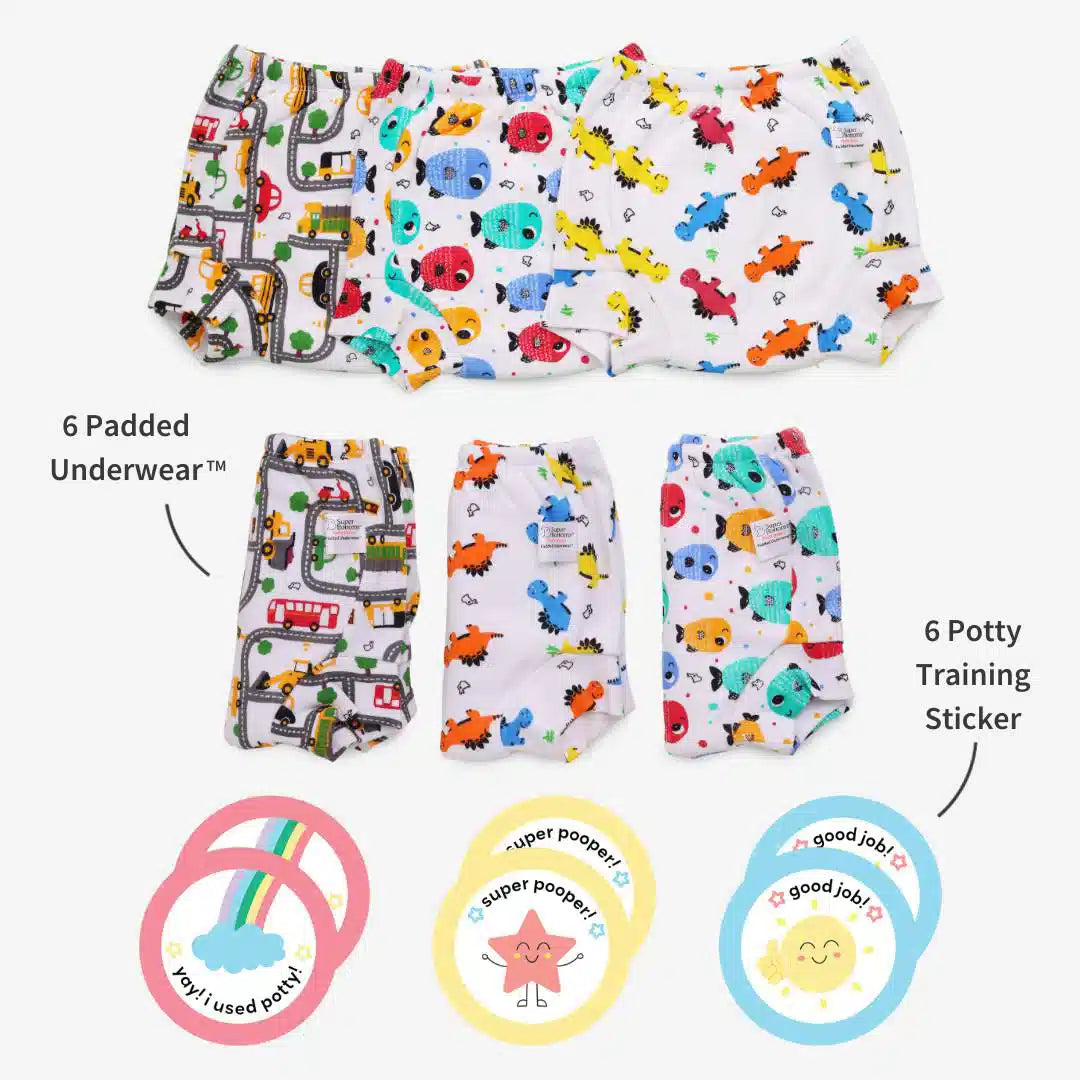 Potty Training stickers + Padded underwear by SuperBottoms