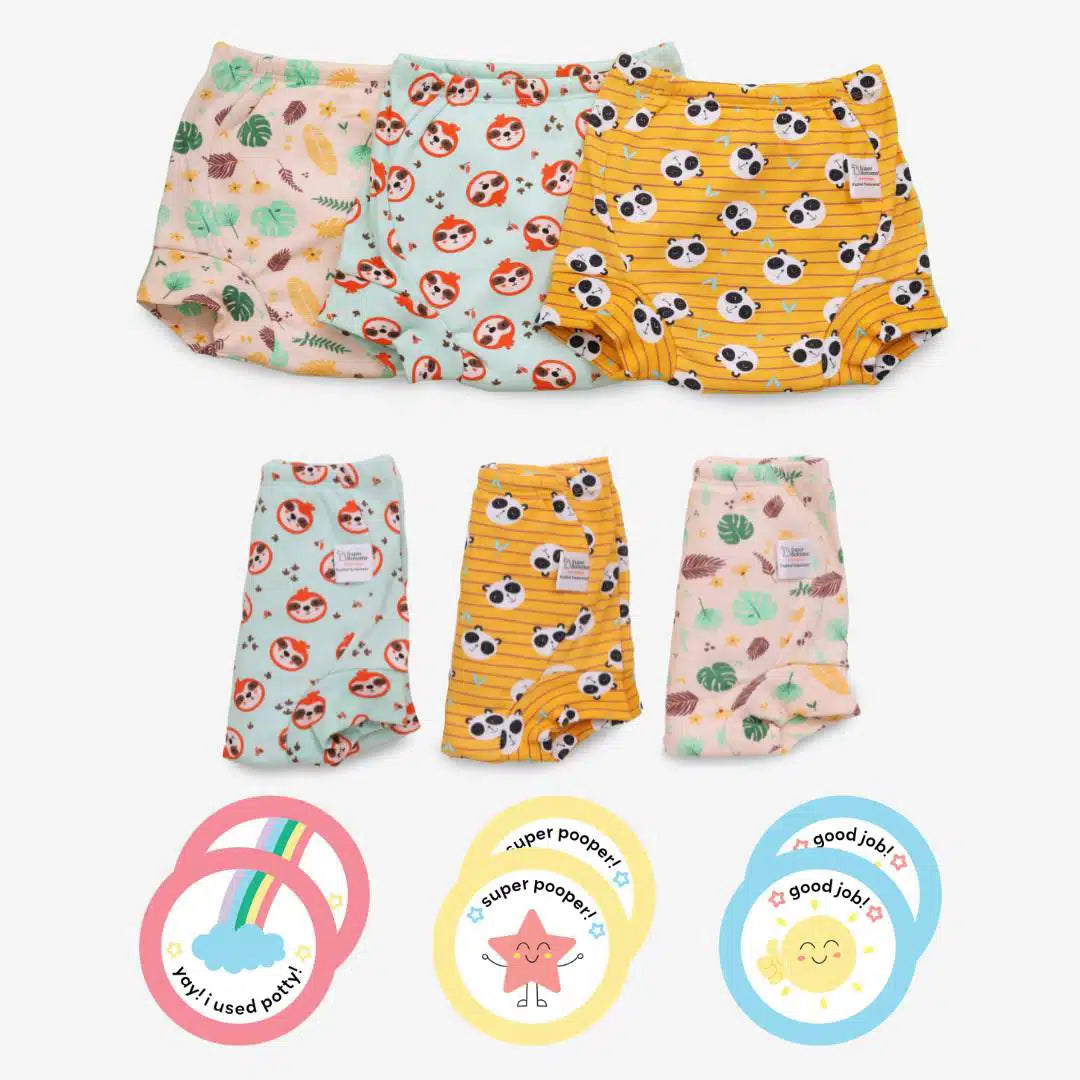 superbottoms Padded Underwear for Growing Babies/Toddlers | with 3 Layers  of Cotton Padding & Super DryFeel Layer| Pull-Up for Potty Training &  Diaper-Free Time(Jungle Jam,Size:3,Pack of 3) : Amazon.in: Clothing &  Accessories