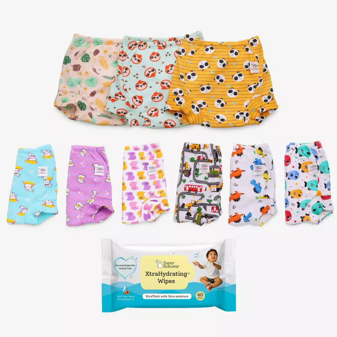 Buy SuperBottoms Padded Underwear For Growing Babies/Toddlers, With 3  Layers Of Cotton Padding & Super DryFeel Layer