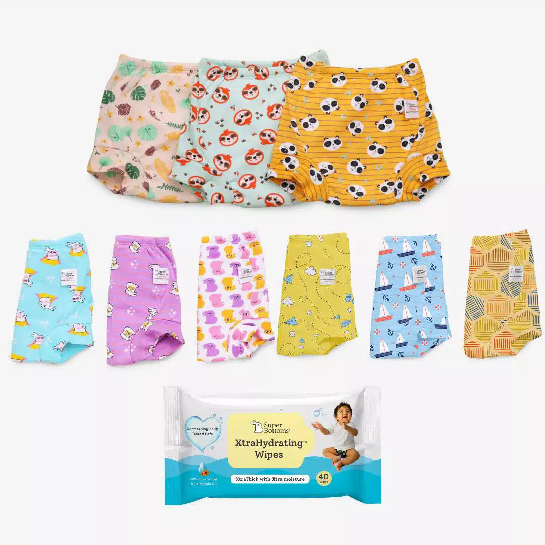 Buy SuperBottoms Striking Whites Padded Waterproof Pull up Underwear/Potty  Training Pants (3-4 Years) Pack of 12 Online at Best Prices in India -  JioMart.