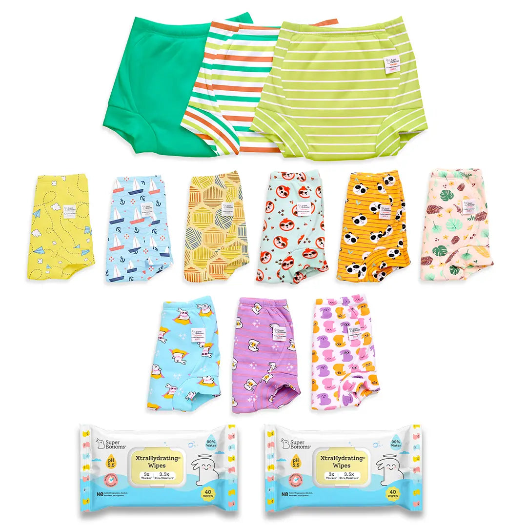 12 Pack Padded Underwear + 2 FREE Wipes - 40 Pack
