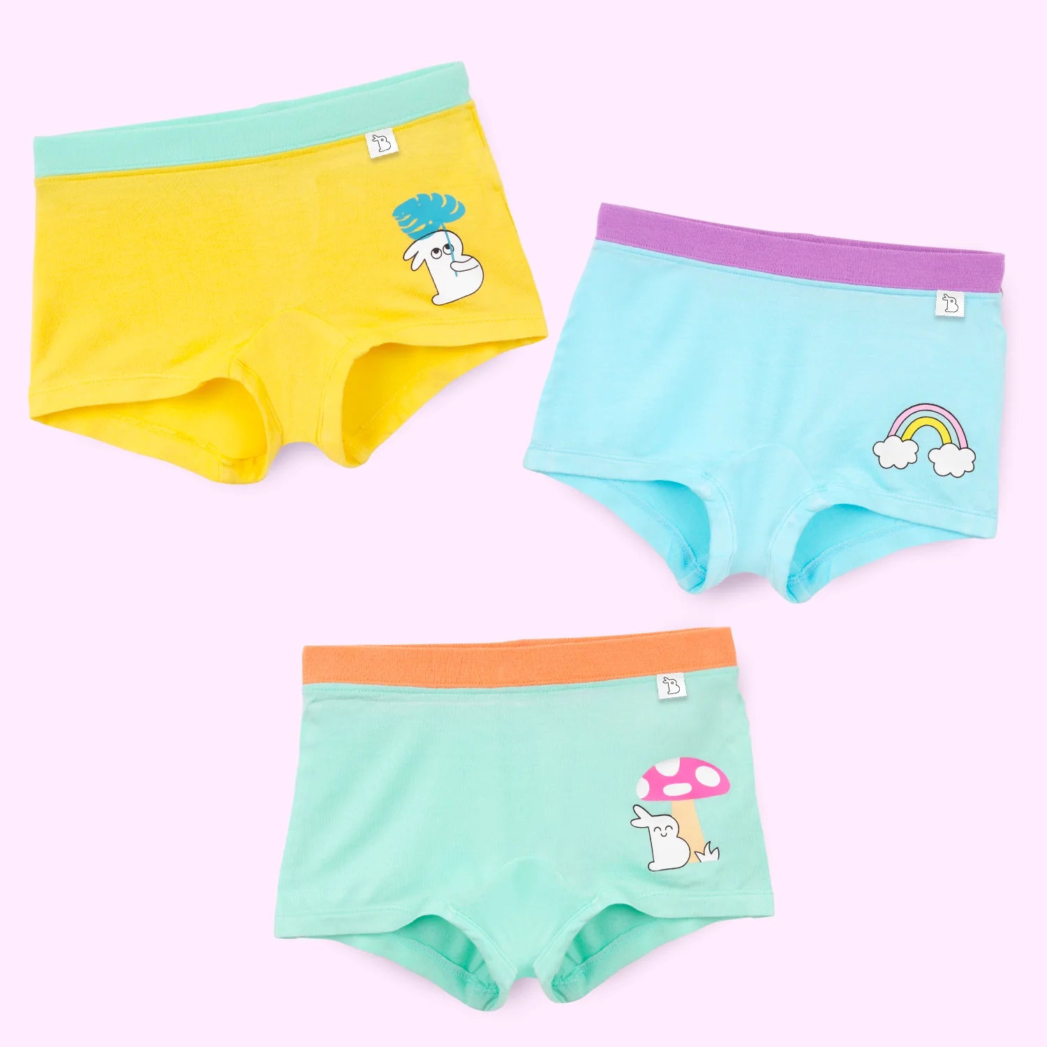 Pack of 3 Girl Boyshorts (Autumn Charm, Mushroom Magic & Sky Snuggles)